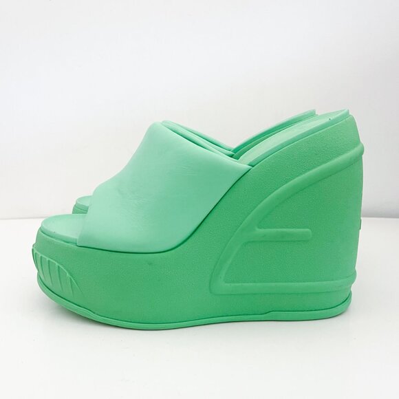 FENDI Nappa Fashion Show Platform 140mm Slide Sandals  Wedge - Picture 4 of 11